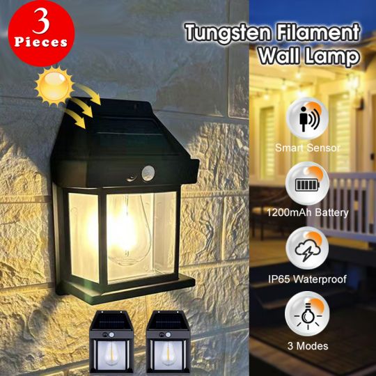 3 Pcs Solar Bulb with Motion Sensor Waterproof 12 hours Time