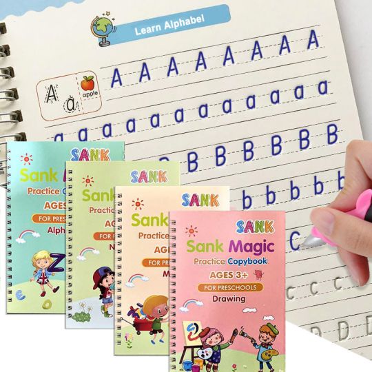 English Magic Book Kids Practice Copybook Set 4 Piece