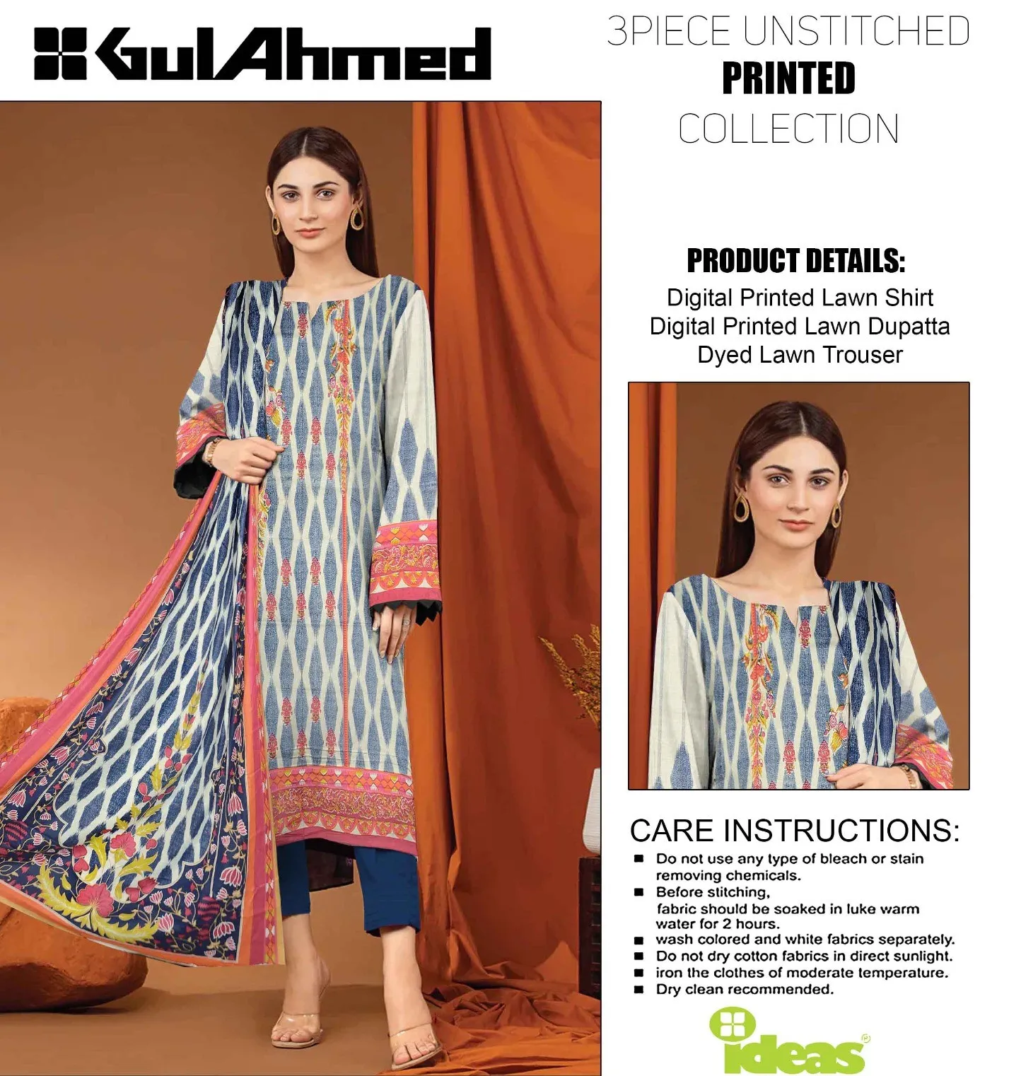 3 Piece IDEAS By Gul Ahmed LAWN