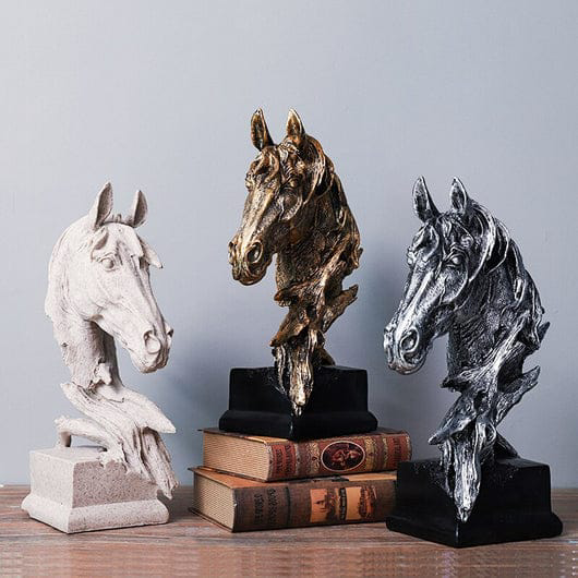 LARGE HORSE HEAD STATUE