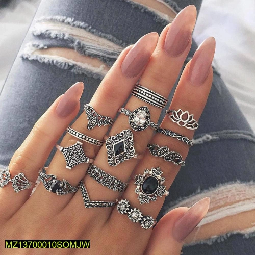 15 PCs Trendy Rings set for girl