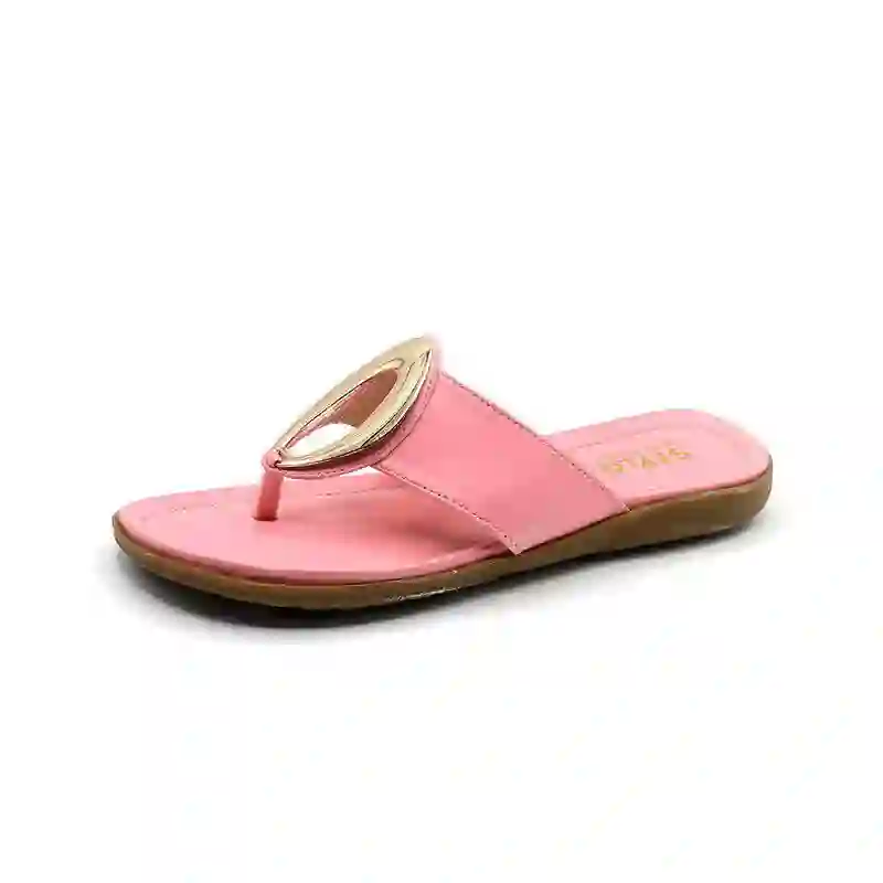 Happy Feet - Pink and Beige Casual Slipper.