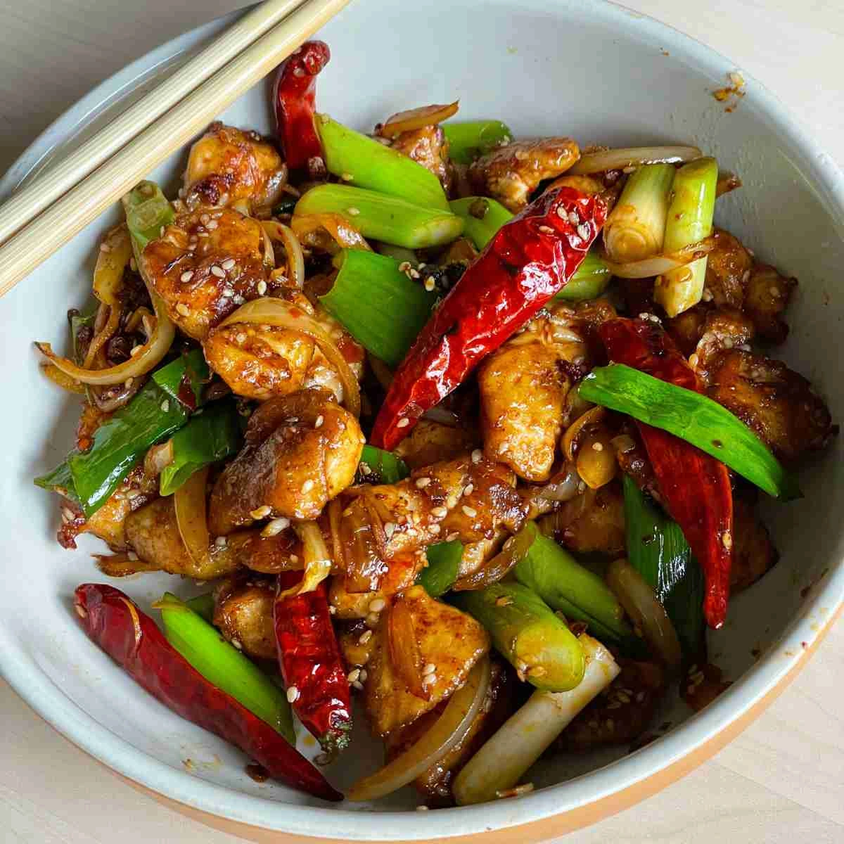 Thai chili chicken with egg rice