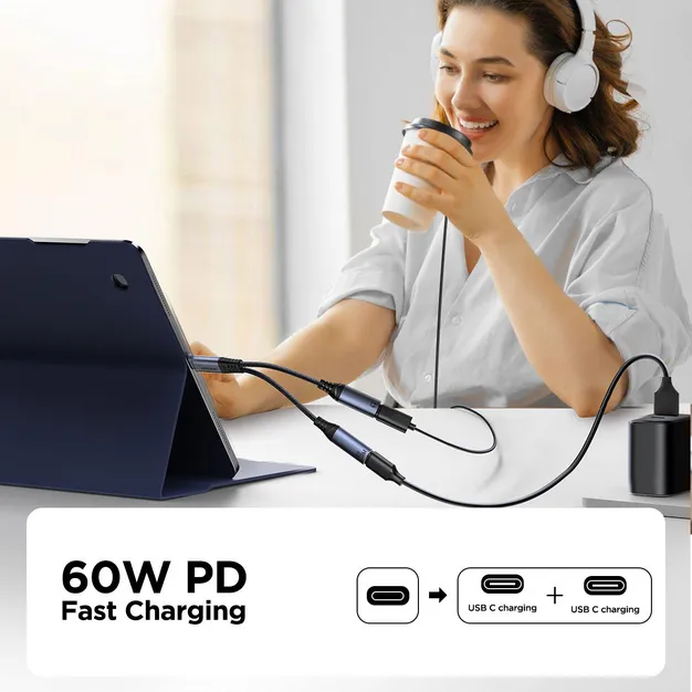 JOYROOM SY-C02 Audio-Transfer Series 2-in-1 Audio Adapter