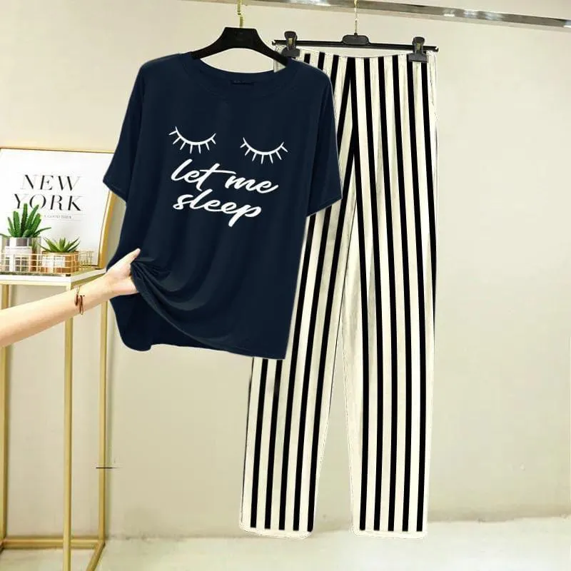 2 Pcs Stitched Sleepwear Jersy For Women