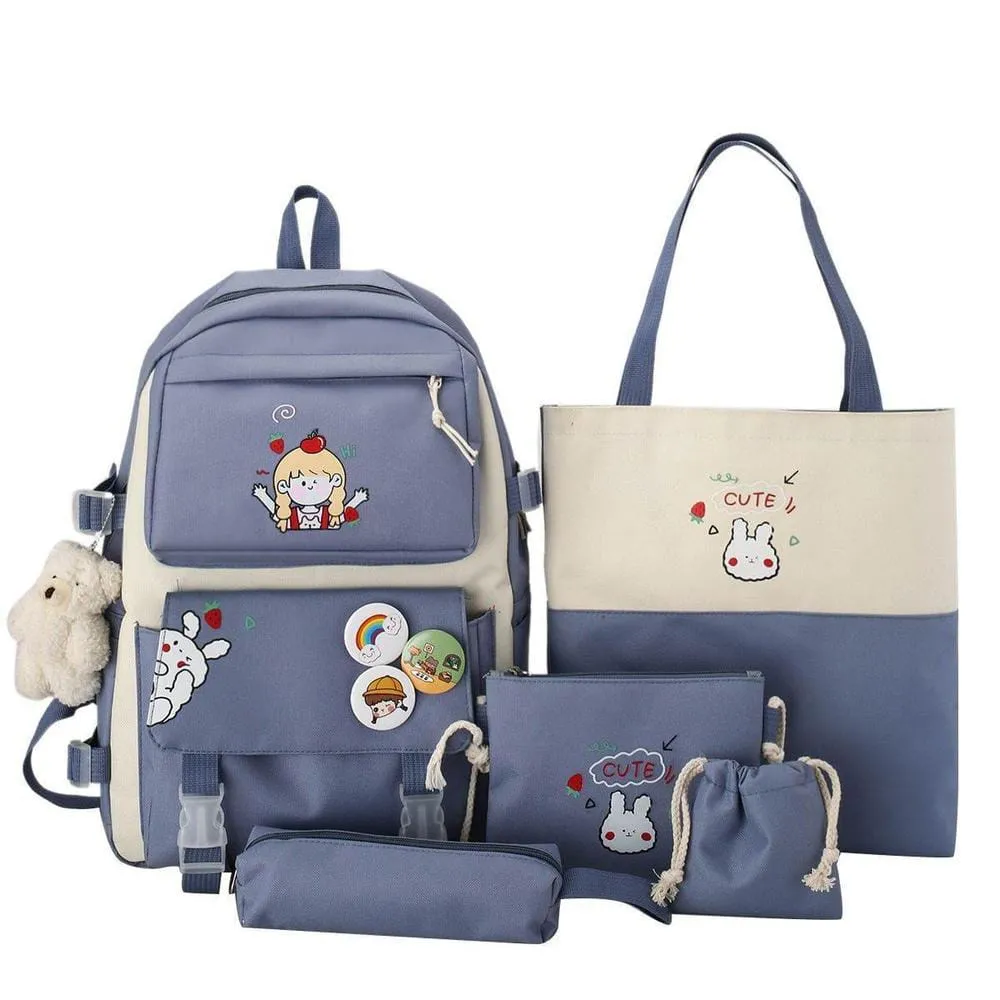Unique 4 Pcs Backpack Nylon Set Multicolor Pk