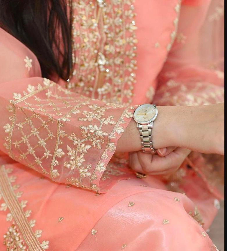 3 PC's Women's Stitched Organza Embroidered Suit