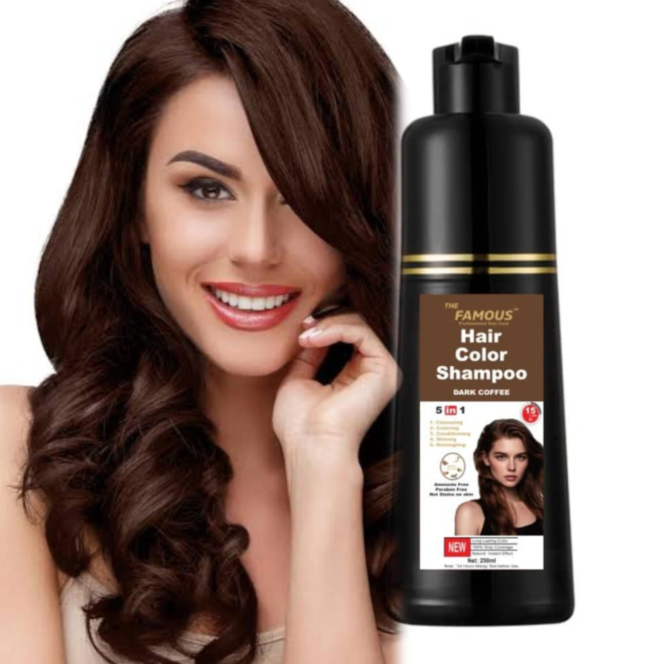 DARK COFFEE The Famous 5 IN 1 Hair Color Shampoo 250ML