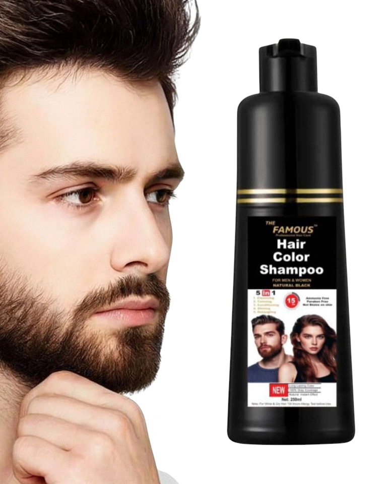 NATURAL BLACK The Famous 5 IN 1 Hair Color Shampoo 250ML