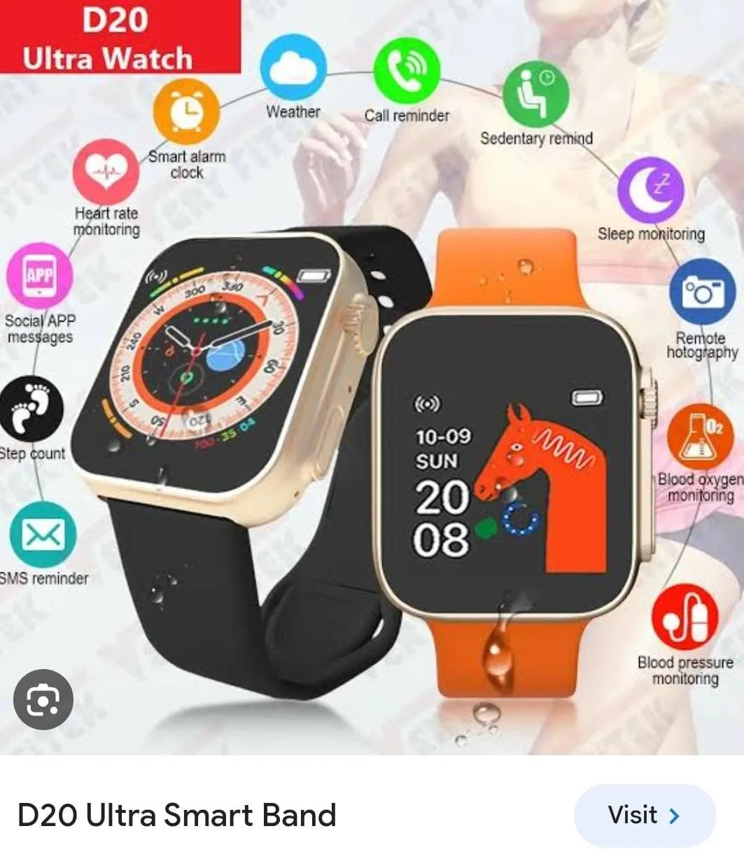 D20 Ultra Smart Notify Watch
