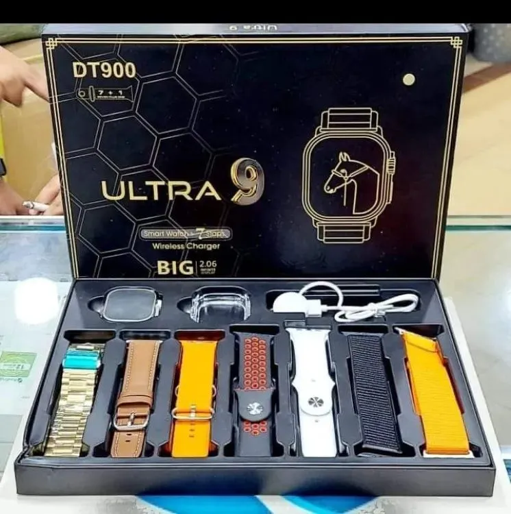 DT 900 7 in 1 Strap Ultra 9 Smart Watch - 49MM Dial