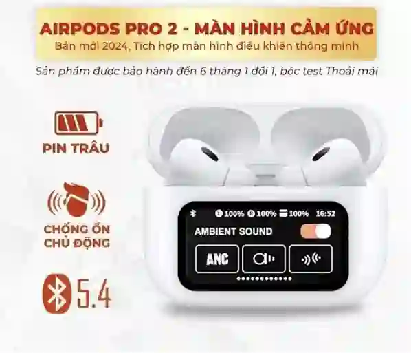V10 pro Touch Screen ANC Wireless Headset TWS Noise Cancelling Earbud Bluetooth Headphone 5.4 Support APP Long Battery life orignal airpods pro