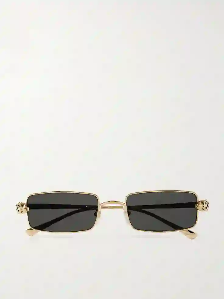 CARTIER rectangle frame.Golden Tone