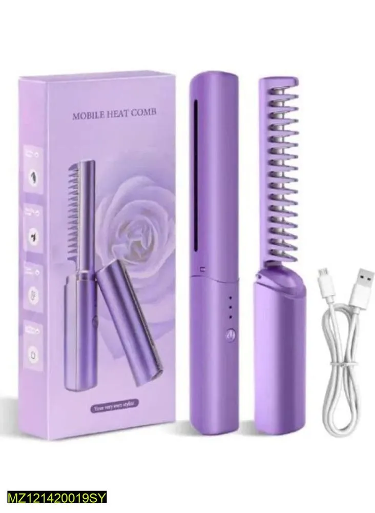 Wireless professional hair straightener curler comb.