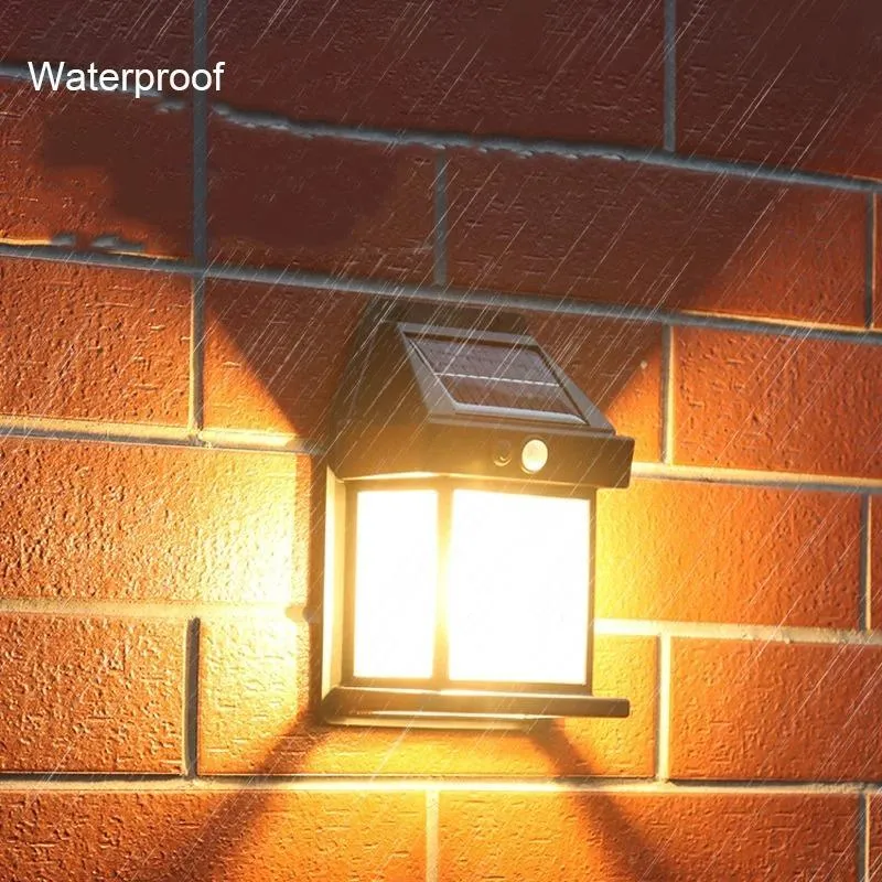 Solar sensor motion wall light.