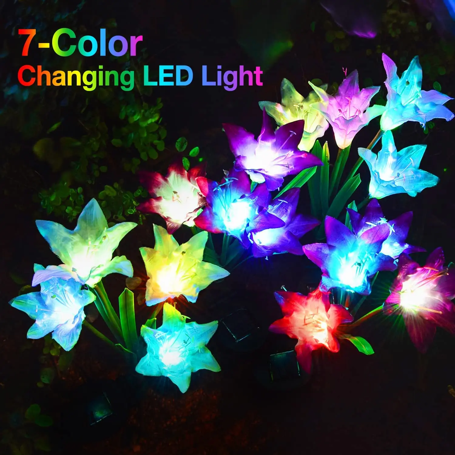 Multi-Color Changing Lily Solar Flower Lights