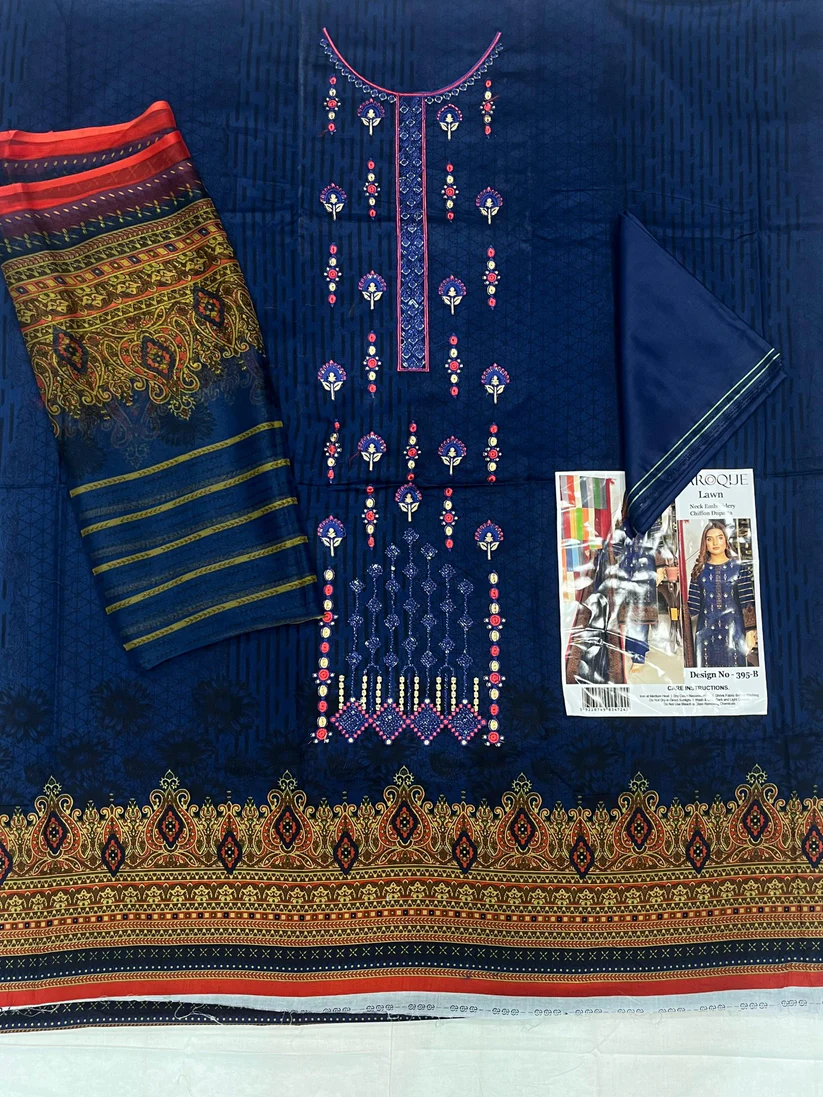 Baroque Limelight Lawn | Unstitched Collection 3 Pieces.