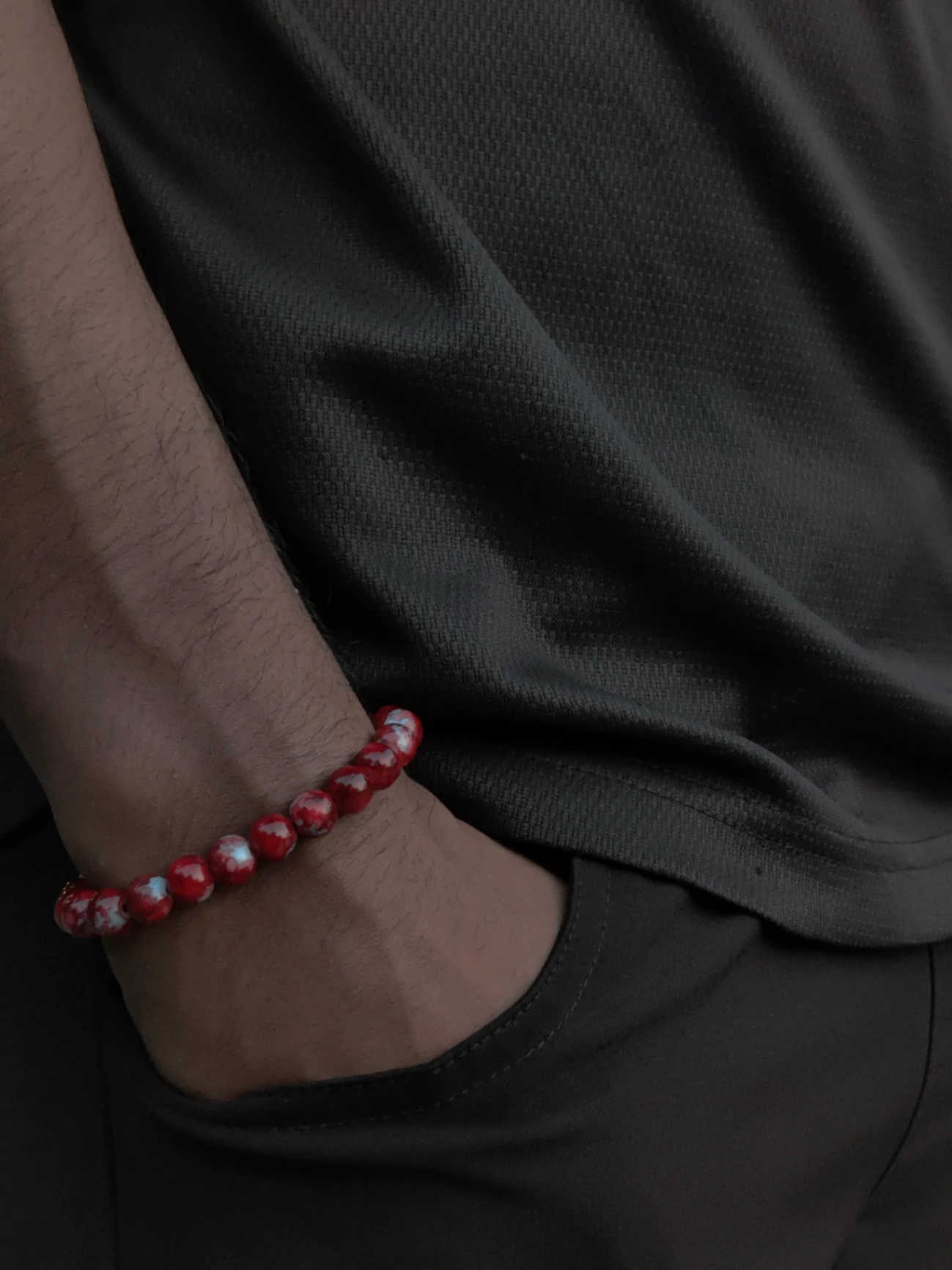 Blood Raven Lava Forge Bead Bracelet
