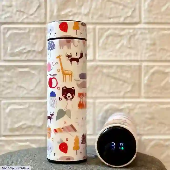 jungle paint digital temperature water bottle 500ml