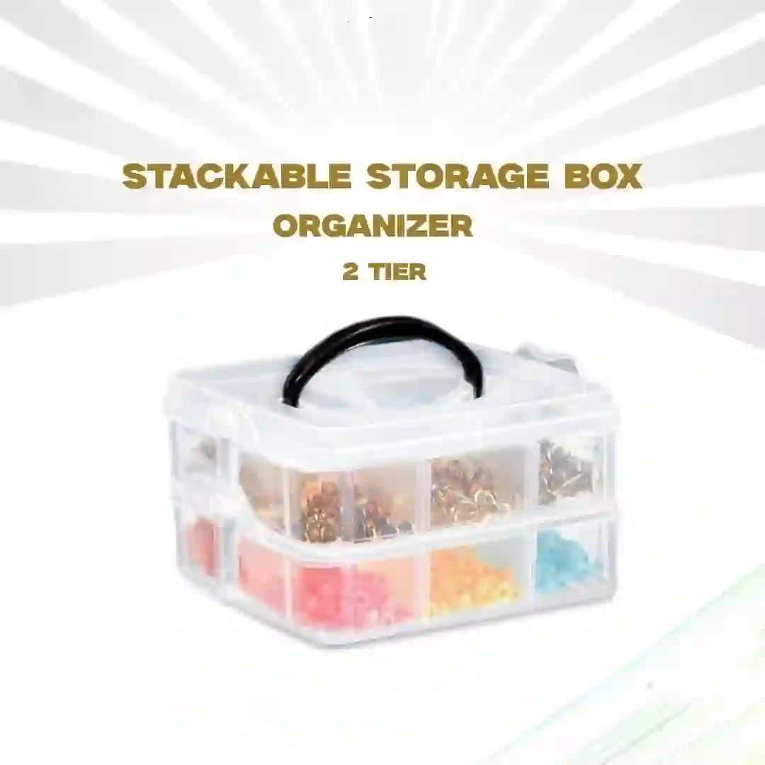 2 Layer Portable Necklace And Ring Storage Box, Double-layer Jewellery Storage Box, Multi-layer Bead Organizer Case