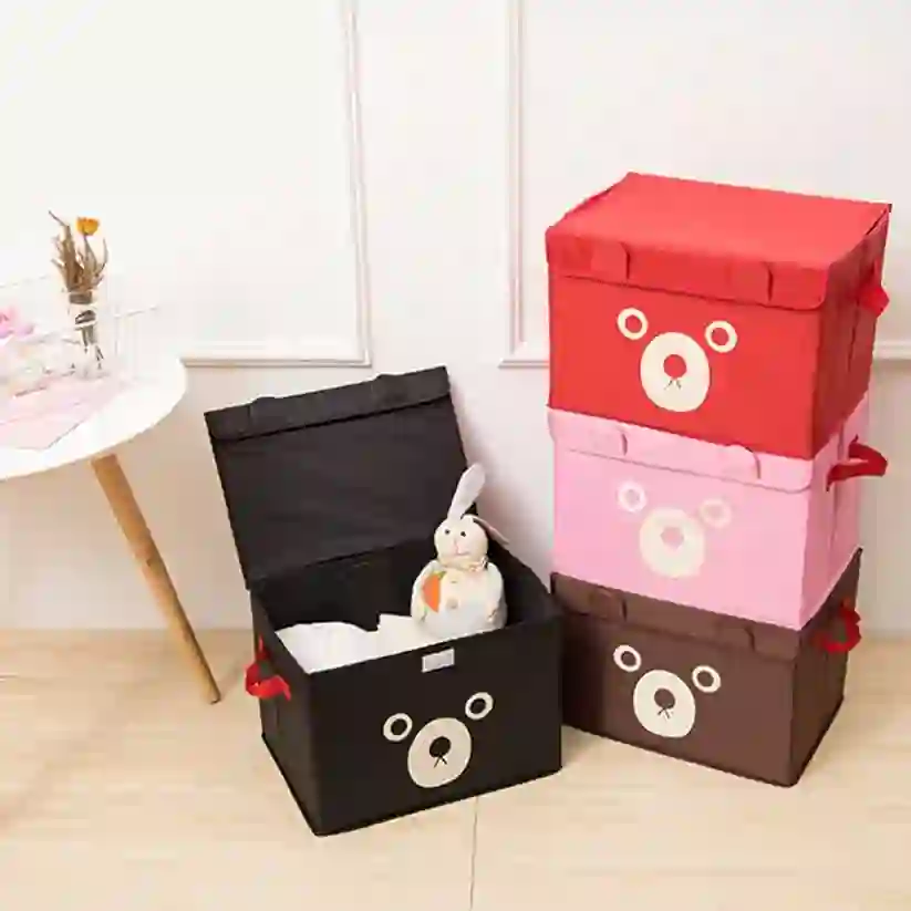 Cartoon Bear Foldable Storage Box For Multipurpose.
High Quality 
Big Size 
Random Colours