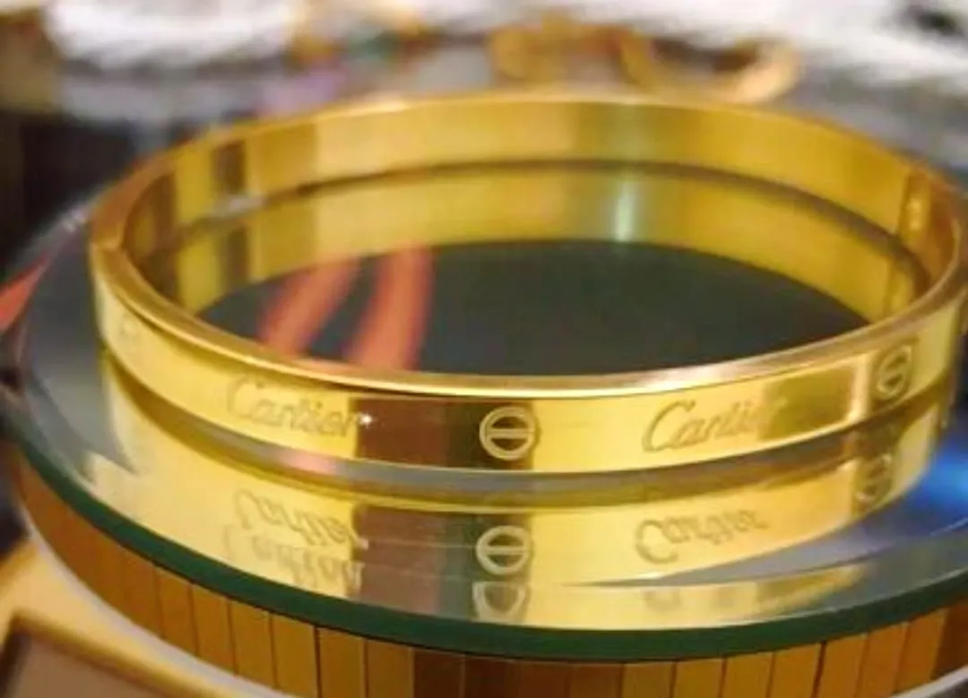 Cartier Stamp Bangle. Stainless steel, Non- tarnish.
