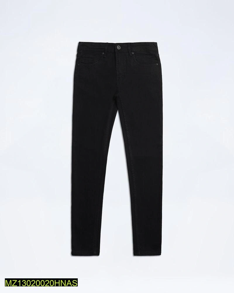 1 Peice Men Black Plain Denim Jeans