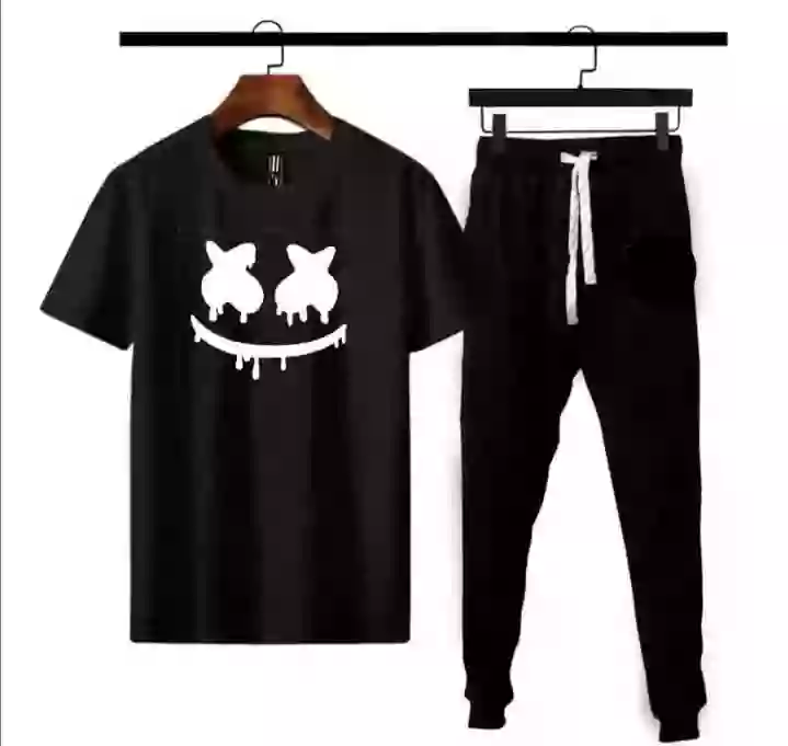 2 pcs man's polyester printed track suit