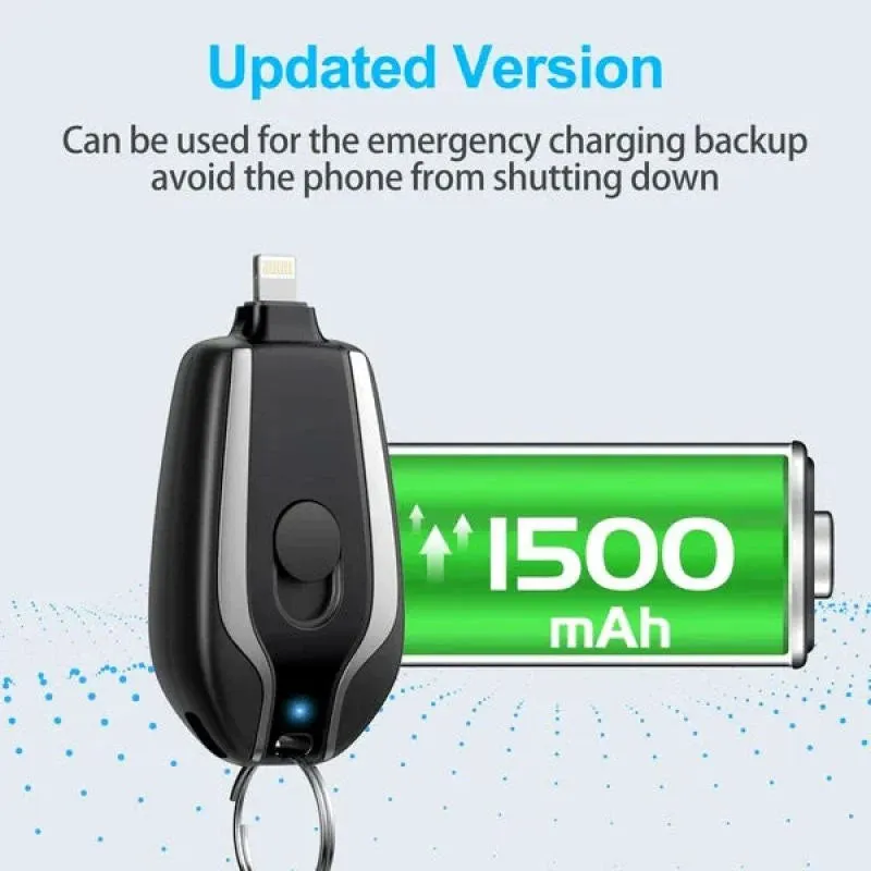 1500mAh lightning Mini Power Keychain Power Bank