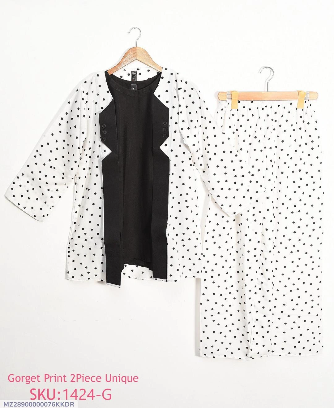 3pcs Printed Gown Suit