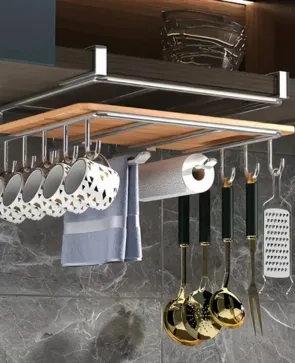 Multi-functional Under Cabinet Hanging Storage Rack,