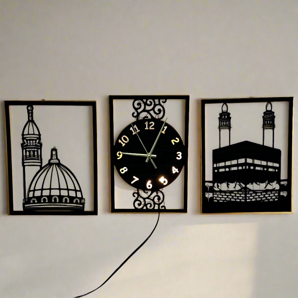 3 piece Islamic wall clock