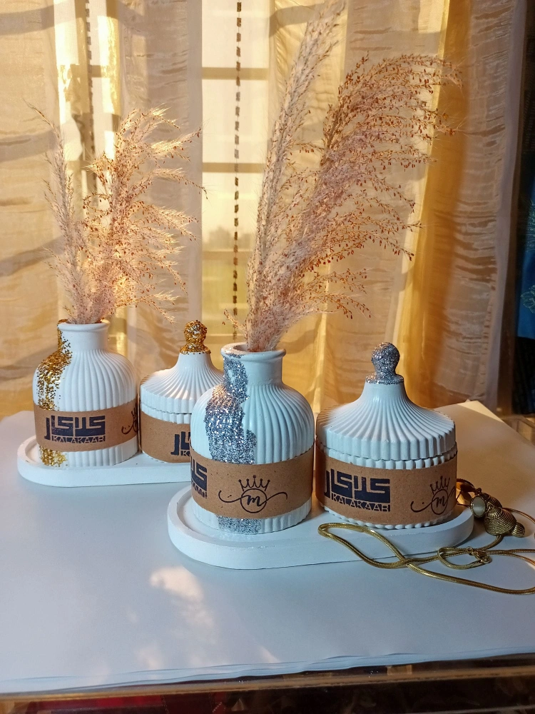 3pcs set vase, tray, storage box