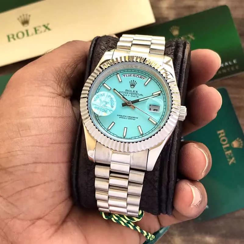 Luxury Rolex-Inspired Aqua Blue Automatic Watch –Master Copy