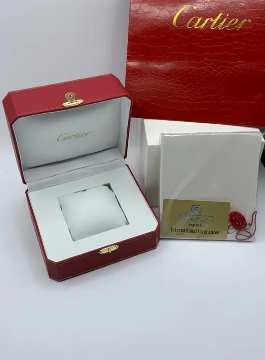Red Cartier-Inspired Watch Box – Elegant Luxury Case