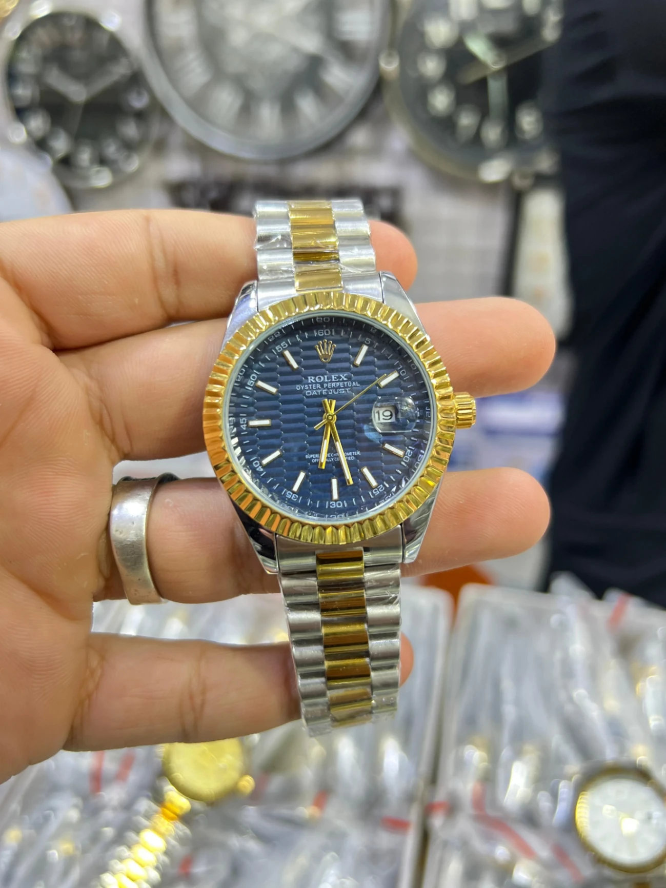 Two-Tone Classic Datejust Style Wrist Watch