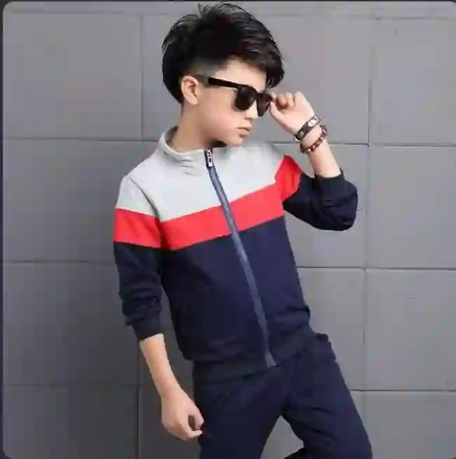 2 PC fleece printed Boy tracksuit