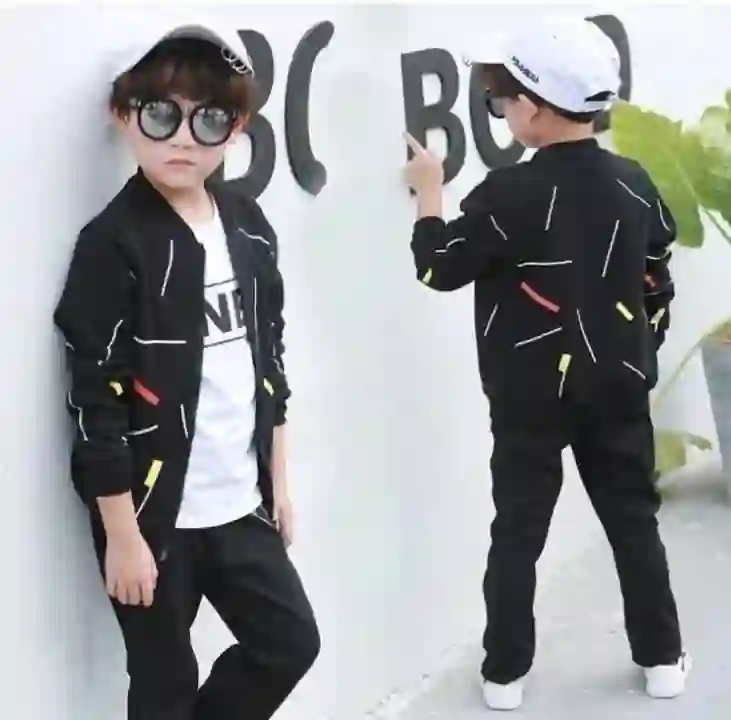 2 PC boy Zipper printed Tracksuit