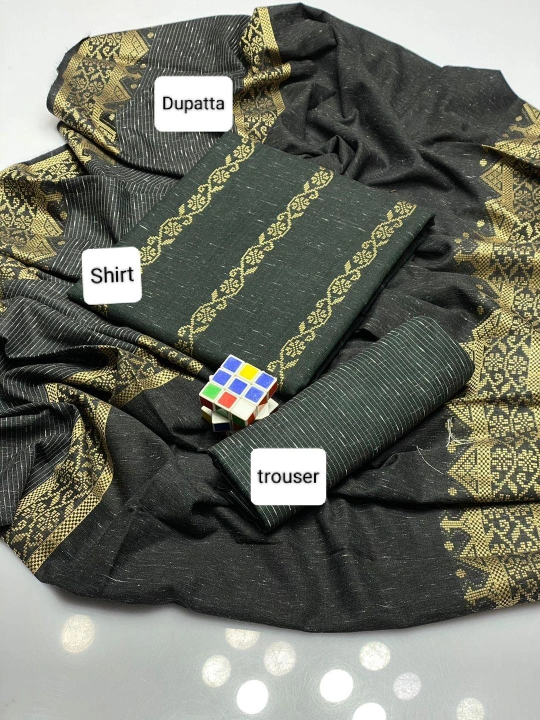 Women's Unstitched Khaadi Zari Tilla Embroidered 3 Pcs Suit