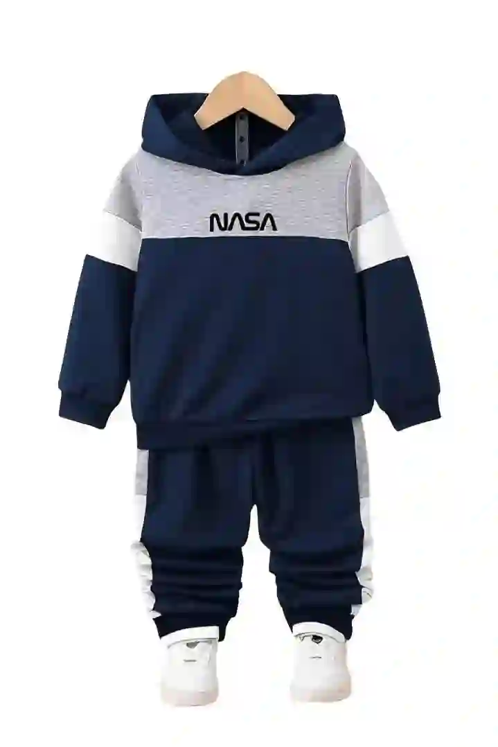 2 pc Boys fleece printed hoodie tracksuit