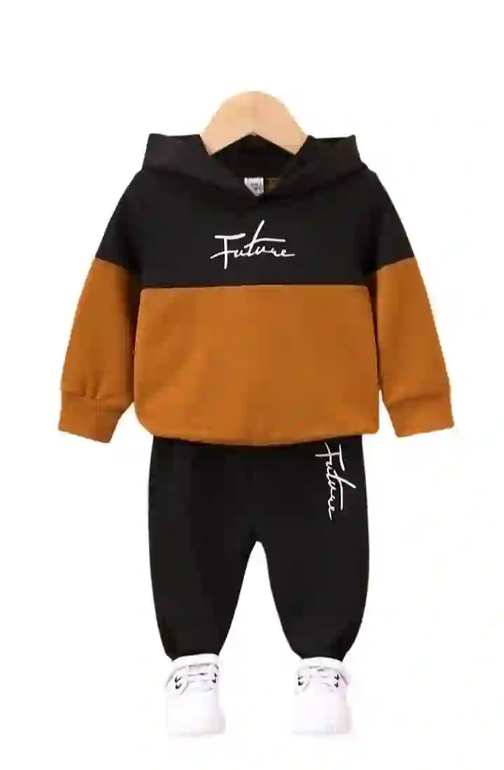 2 pc BaBy micro printed hoodie Tracksuit