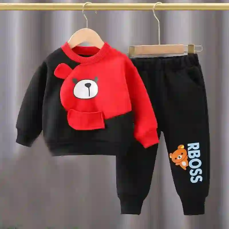2 PC BoYs fleece printed tracksuit