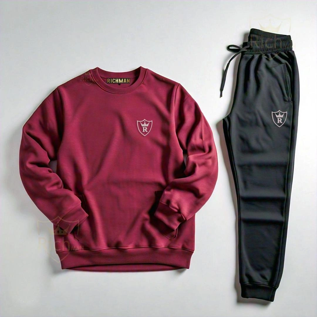 2 pcs unsex fleece plane track suit