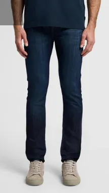 Classic Dark Blue Slim-Fit Denim Jeans for Men