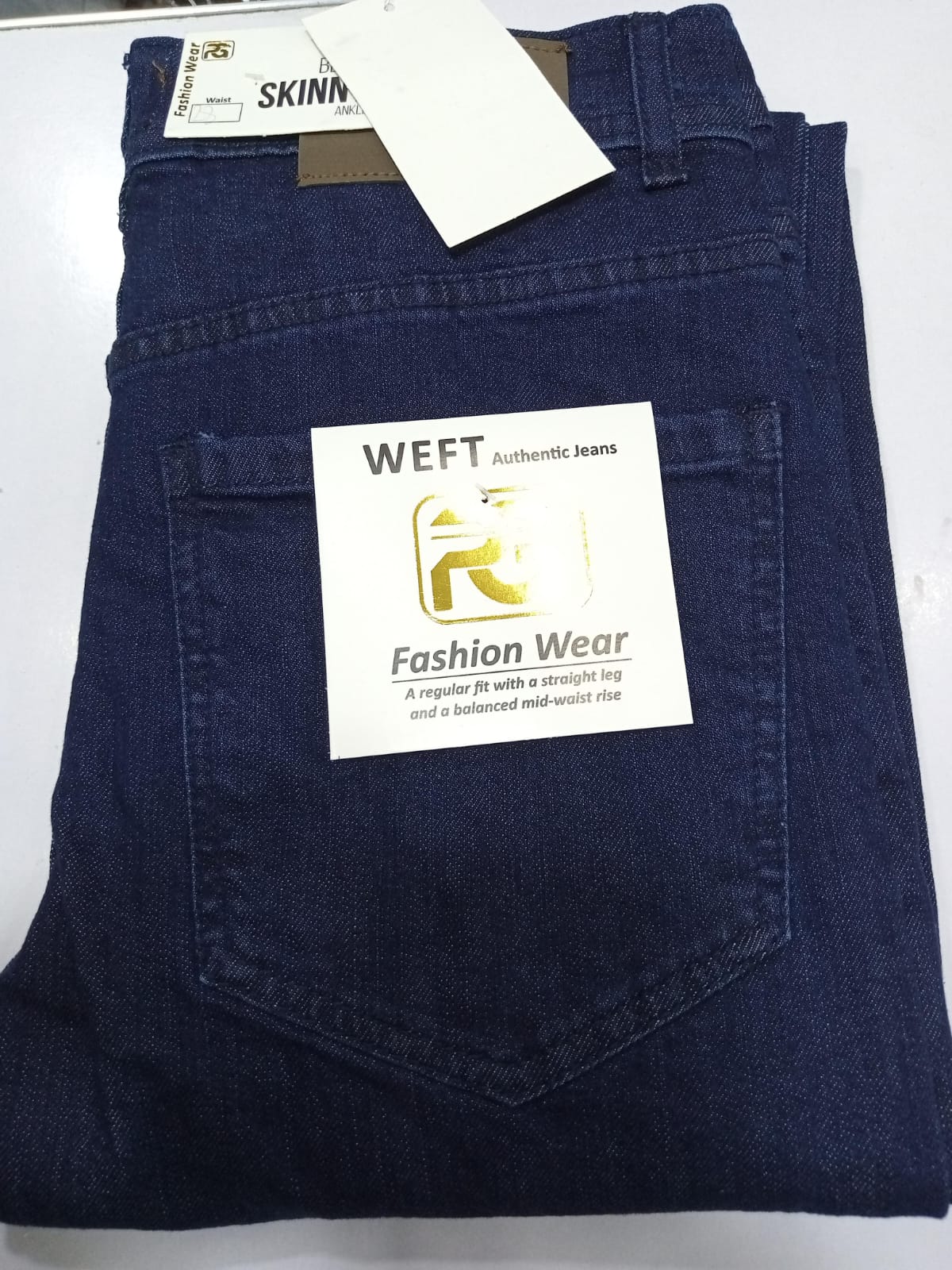 Wefts Fashion Wear - Dark Wash Skinny Jeans with a Touch of