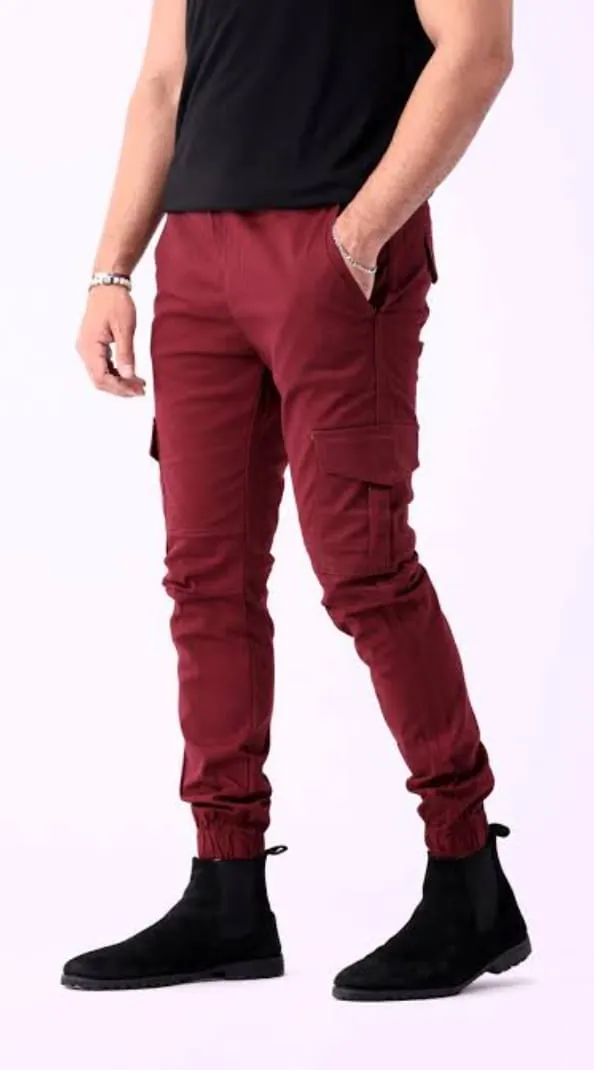 Maroon Cargo Trousers