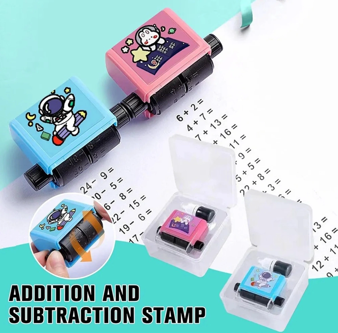 Roller Addition And Subtraction Pupils Maths Math Practice Number Rolling Stamp ( Random ) (box Packing)