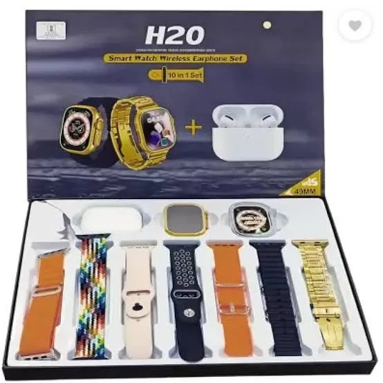 H20 Ultra Smartwatch 10 in 1 With Airbuds Pro 2