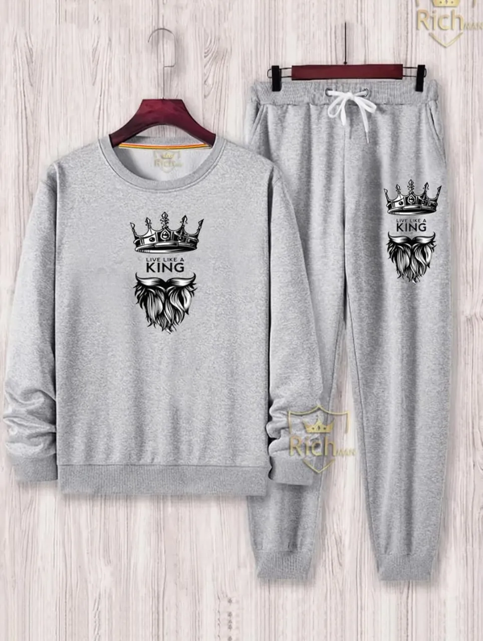 Men's Fleece Graphic Sweatshirt Track Suit - Winter Comfort