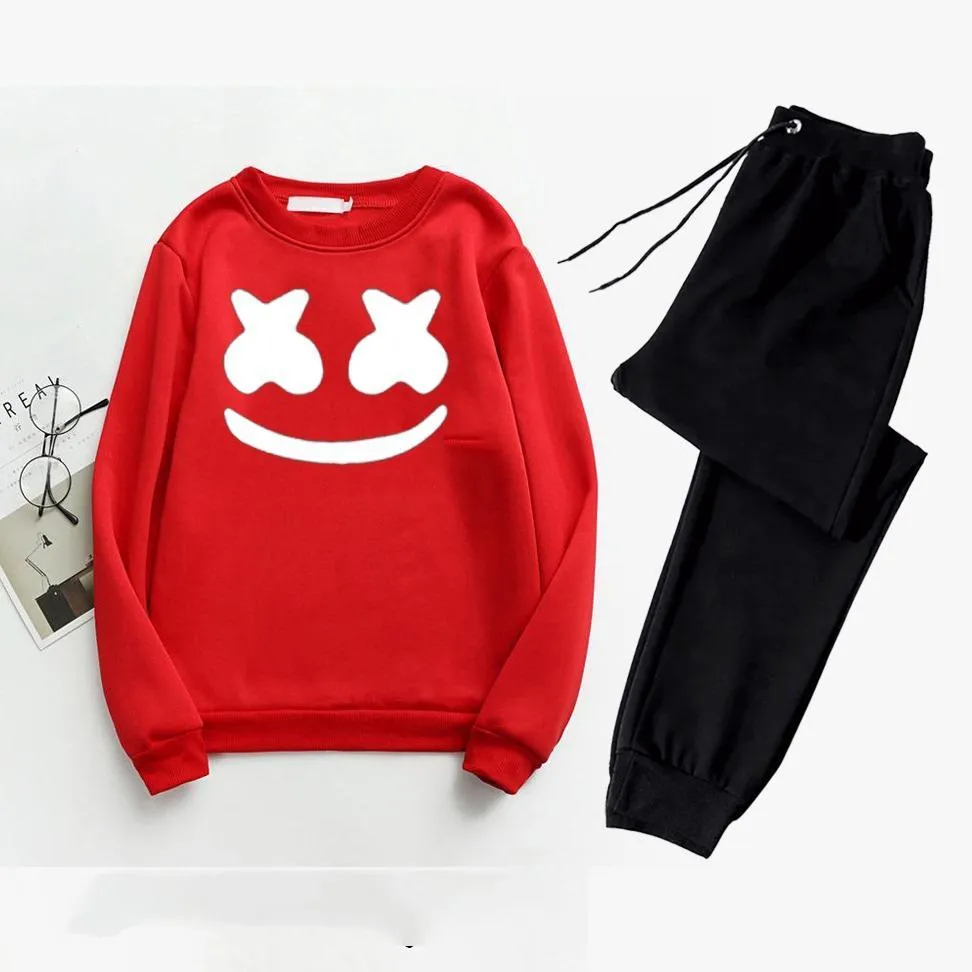 Men,s Printed Polyester Seatshirt Track Suit - 2Pcs Set in R